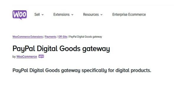 WooCommerce PayPal Digital Goods Gateway